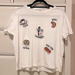 Mango t-shirt with food patches